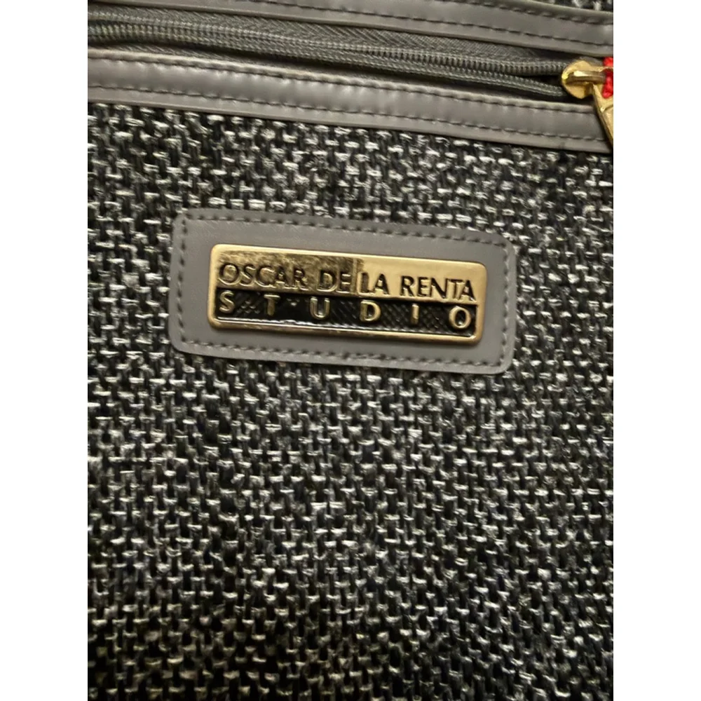 Men’s Oscar de la Renta Gray Black Tweed small duffle Bag One Size